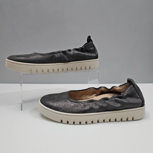 Vionic Uptown Ballet Flat Slip On Loafer Sneaker Polluted Silver Leather Sz 8.5 - Picture 2 of 13